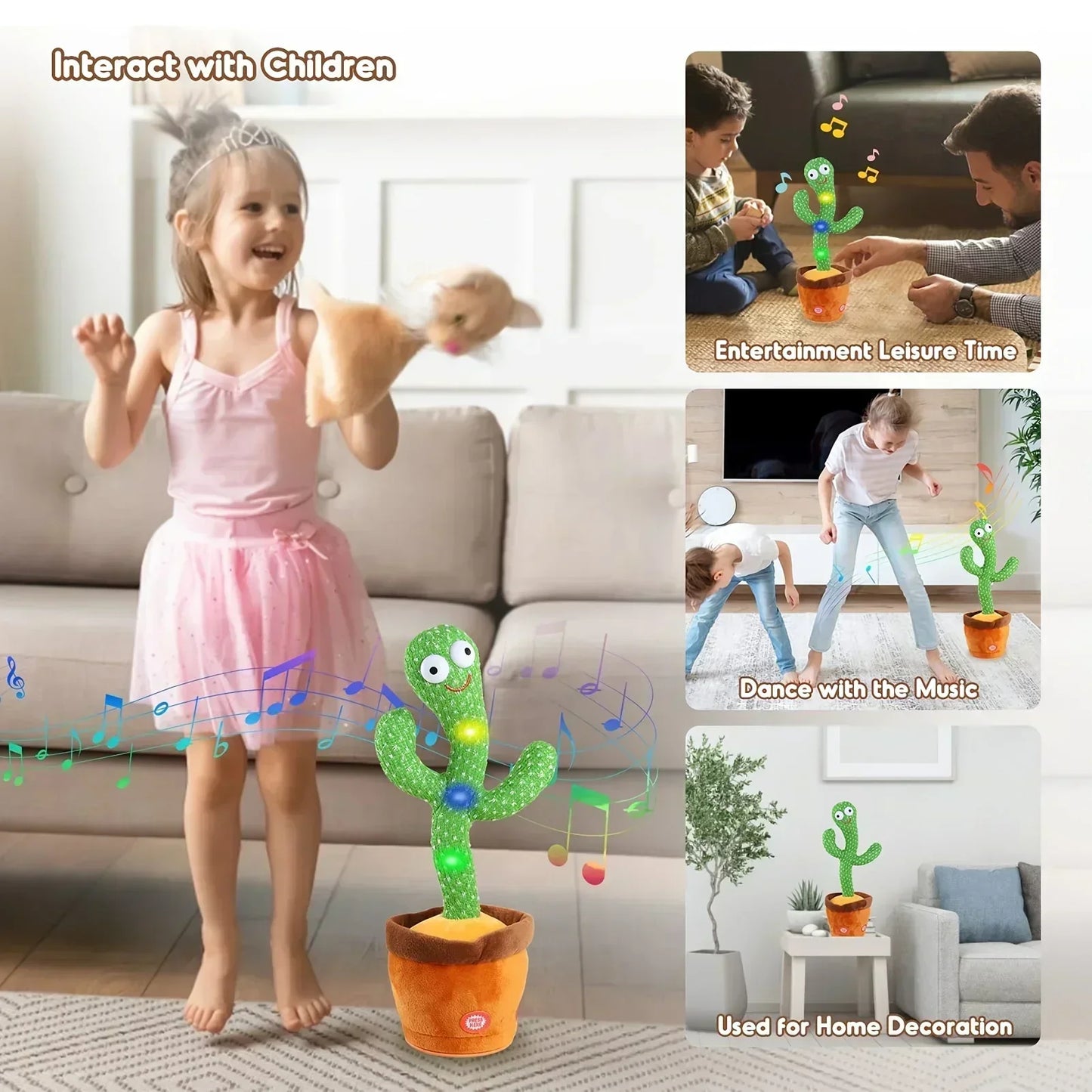 Happy Dancing Cactus Toy – Talking, Shaking & Musical Kids Toy